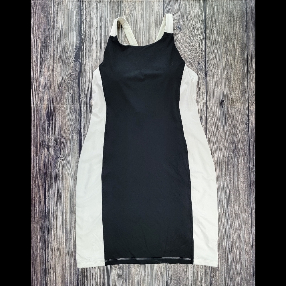 Athleta Black and White Colorblock Swim Dress - Picture 2 of 11